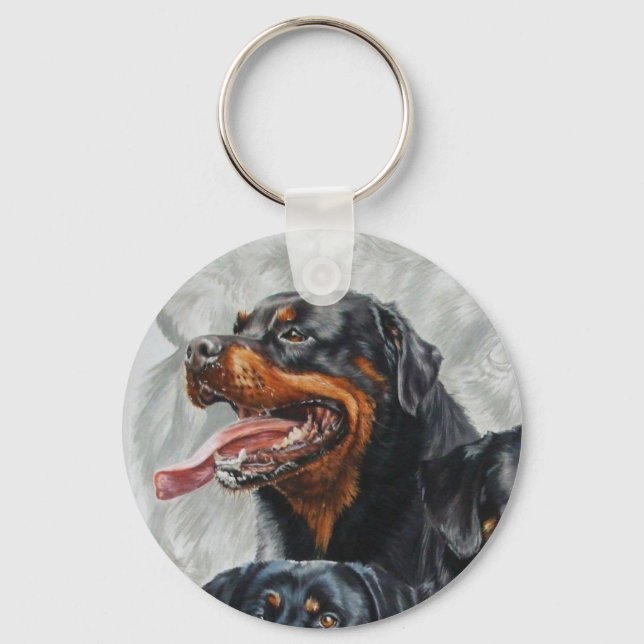 Rottweiler wGhost Key Ring (Front)