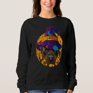 Rottweiler Witch Halloween Costume Creepy Moon Sweatshirt