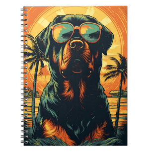 Rottweiler with Sunglasses at the beach Notebook