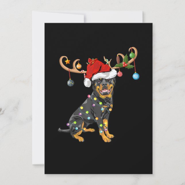Rottweiler Xmas Gift Santas Reindeer Rottweiler Announcement (Front)