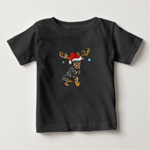 Rottweiler Xmas Gift Santas Reindeer Rottweiler Baby T-Shirt