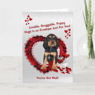 Rottweiler You've Got Mail Puppy Hugs Valentine Holiday Card