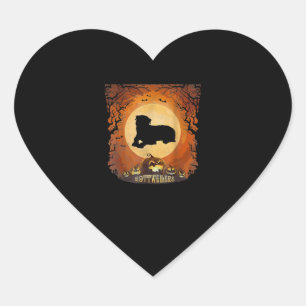 Rottweilers Full Moon Animal Silhouette Halloween Heart Sticker