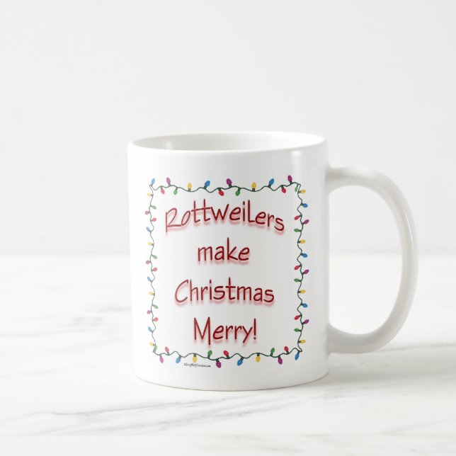 Rottweilers Make Christmas Merry Coffee Mug (Right)