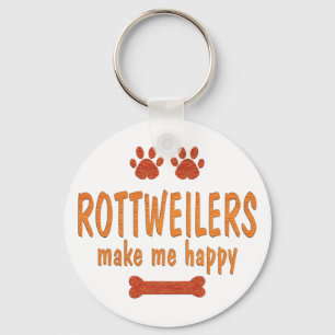 Rottweilers Make Me Happy Key Ring