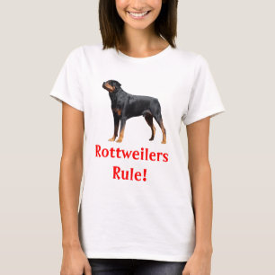 Rottweilers Rule Puppy Dog Ladies Tee Shirt