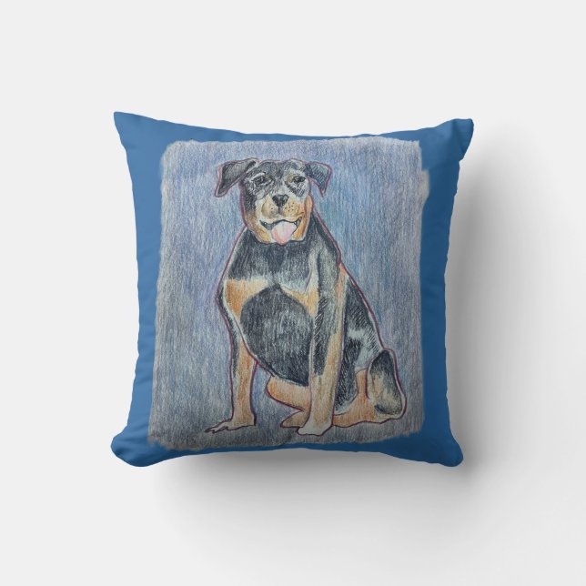 Rottweiller Throw Pillow (Front)