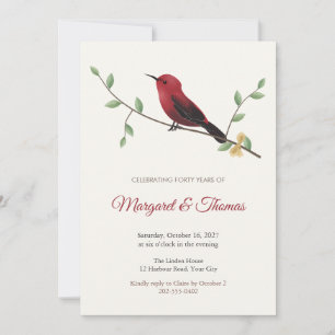 Rotuma Myzomela Bird Anniversary Party Invitation