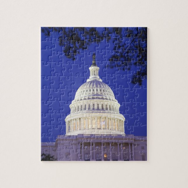Rotunda of U.S. Capitol at night, Washington Jigsaw Puzzle (Vertical)