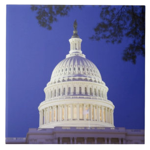Rotunda of U.S. Capitol at night, Washington Tile