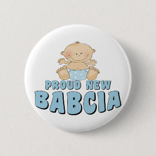 roud New Babcia T-shirt design 6 Cm Round Badge