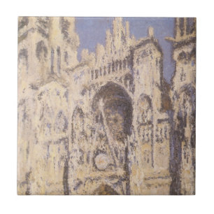 Rouen Cathedral, Harmony Blue Gold by Claude Monet Ceramic Tile