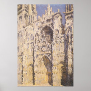 Rouen Cathedral, Harmony Blue Gold by Claude Monet Poster