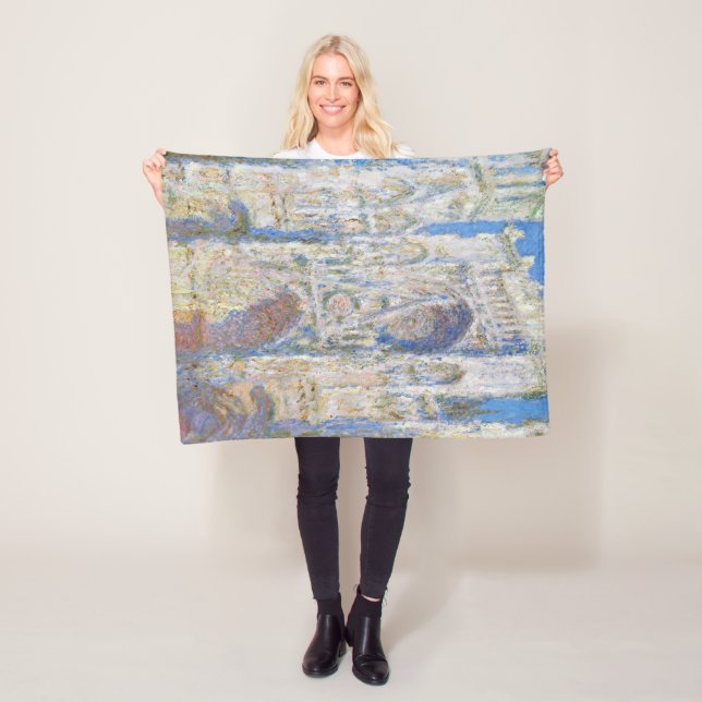 Rouen Cathedral (Sunlight), Monet Fleece Blanket (In Situ)