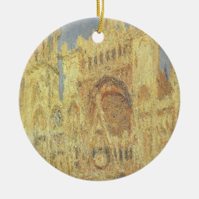 Rouen Cathedral, Sunset by Claude Monet Ceramic Ornament (Front)