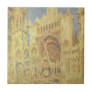 Rouen Cathedral, Sunset by Claude Monet Ceramic Tile
