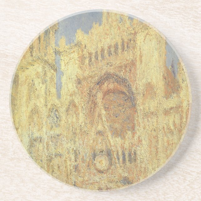 Rouen Cathedral, Sunset by Claude Monet Coaster (Front)