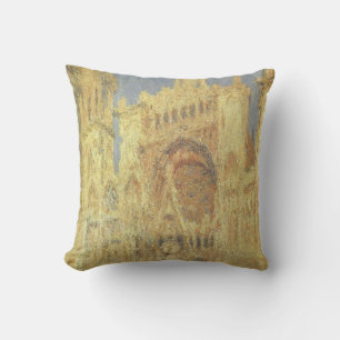 Rouen Cathedral, Sunset by Claude Monet Cushion