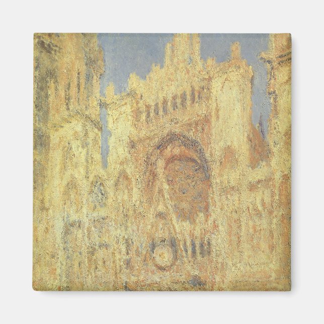 Rouen Cathedral, Sunset by Claude Monet Magnet (Front)