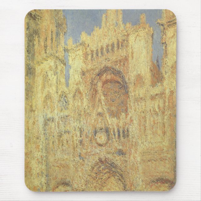 Rouen Cathedral, Sunset by Claude Monet Mouse Pad (Front)