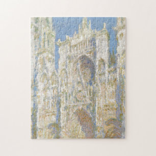 Rouen Cathedral West Facade Sunlight by Monet Jigsaw Puzzle