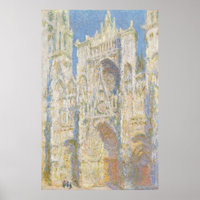 Rouen Cathedral West Facade Sunlight by Monet Poster (Front)