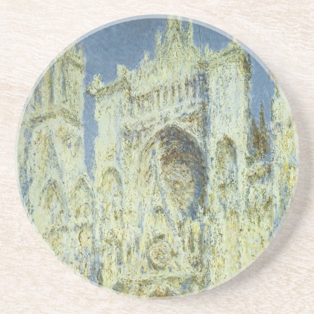 Rouen Cathedral West Facade Sunlight, Claude Monet Coaster (Front)