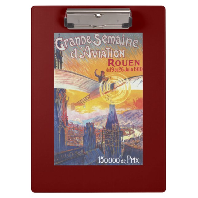Rouen, France - Pilot and Plane Clipboard (Front)
