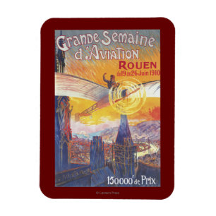 Rouen, France - Pilot and Plane Magnet