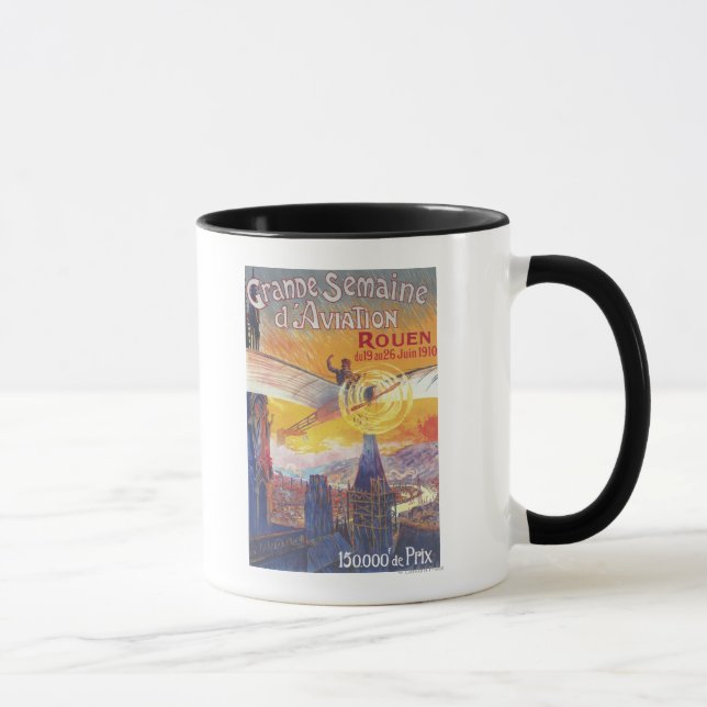 Rouen, France - Pilot and Plane Mug (Right)