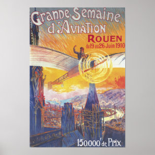 Rouen, France - Pilot and Plane Poster