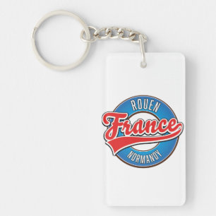 Rouen Normandy France retro logo Key Ring