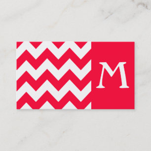 Rouge Bold Chevron Monogram Business Card