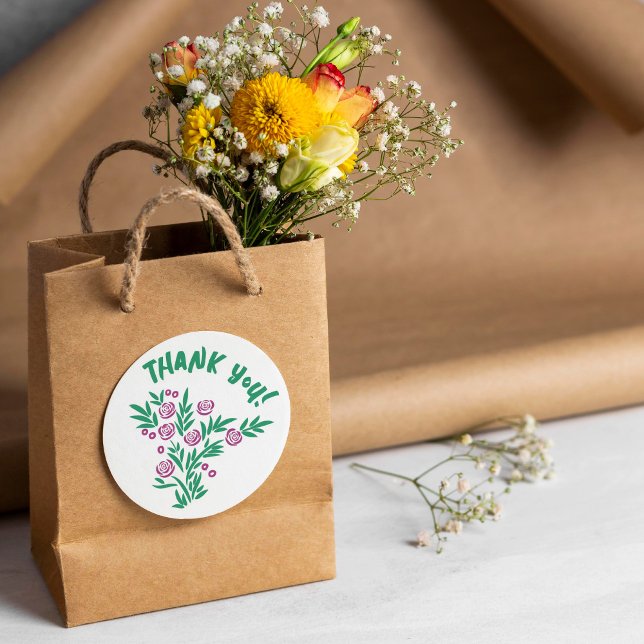 Rouge Floral Classic Round Sticker (Creator Uploaded)