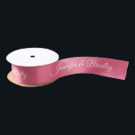 Rouge Pink White Elegant Wedding Personalised Name Satin Ribbon<br><div class="desc">Rouge Pink White Elegant Wedding Personalised Name Custom Satin Ribbon features your personalised names in elegant white calligraphy script on a rouge pink background. Personalised by editing the text in the text boxes. Designed by ©Evco Studio www.zazzle.com/store/evcostudio</div>