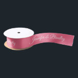Rouge Pink White Elegant Wedding Personalised Name Satin Ribbon<br><div class="desc">Rouge Pink White Elegant Wedding Personalised Name Custom Satin Ribbon features your personalised names in elegant white calligraphy script on a rouge pink background. Personalised by editing the text in the text boxes. Designed by ©Evco Studio www.zazzle.com/store/evcostudio</div>