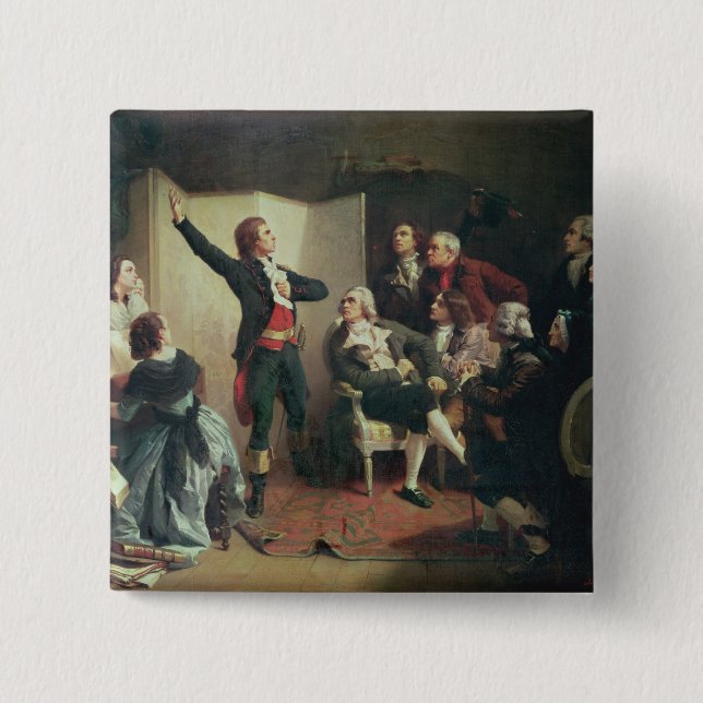 Rouget de Lisle  singing the Marseillaise 15 Cm Square Badge (Front)