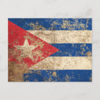Rough Aged Vintage Cuban Flag