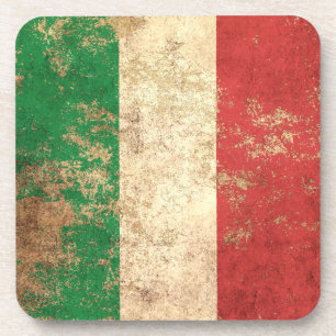 Rough Aged Vintage Italian Flag Coaster
