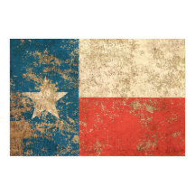 Rough Aged Vintage Texas Flag