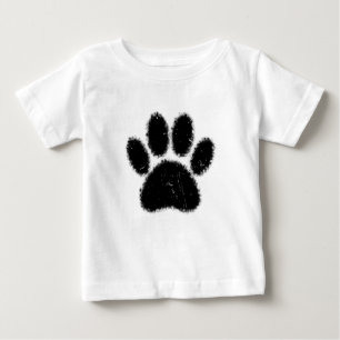 Rough And Distressed Dog Paw Print Baby T-Shirt