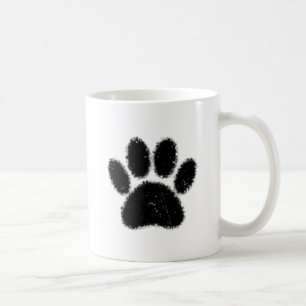 Rough And Distressed Dog Paw Print Coffee Mug