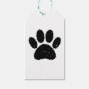 Rough And Distressed Dog Paw Print Gift Tags