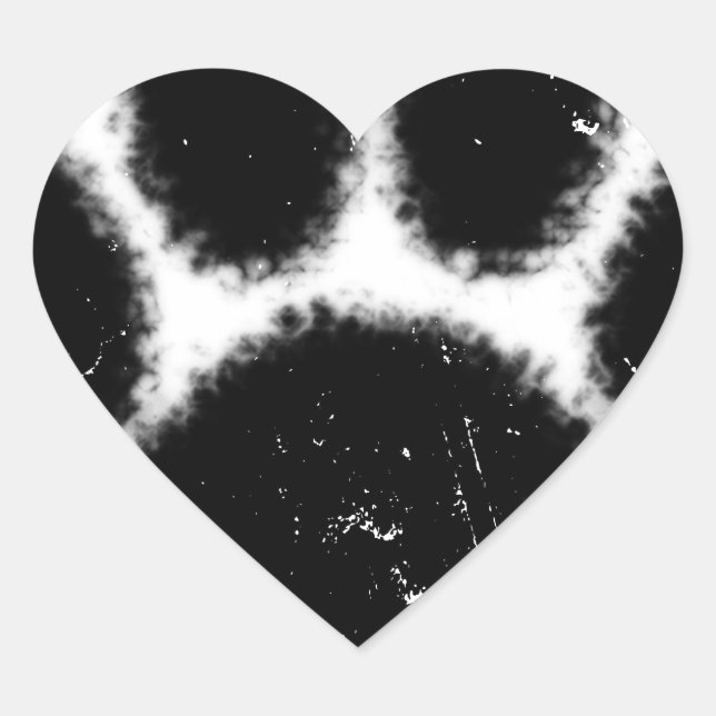Rough And Distressed Dog Paw Print Heart Sticker (Front)