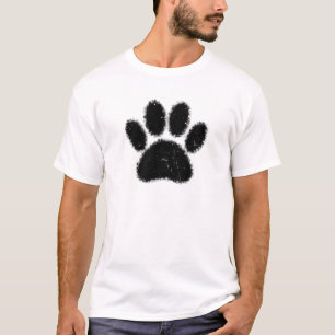 Rough And Distressed Dog Paw Print T-Shirt