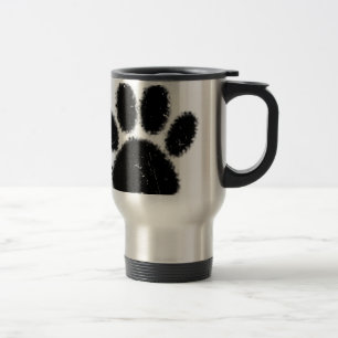 Rough And Distressed Dog Paw Print Travel Mug