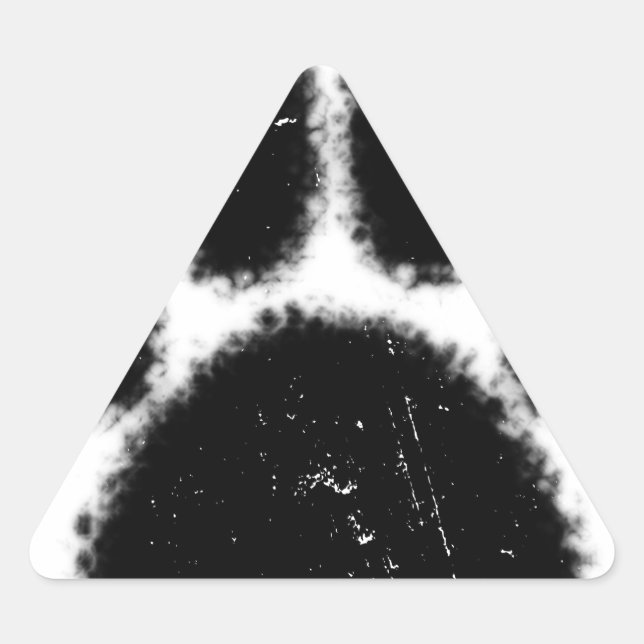 Rough And Distressed Dog Paw Print Triangle Sticker (Front)