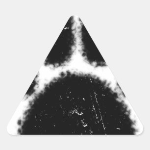 Rough And Distressed Dog Paw Print Triangle Sticker