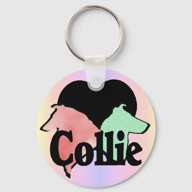 Rough and Smooth Collie Lovers Key Ring (Front)