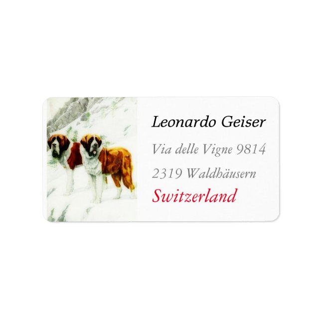 rough and smooth St Bernard - painting Label (Front)